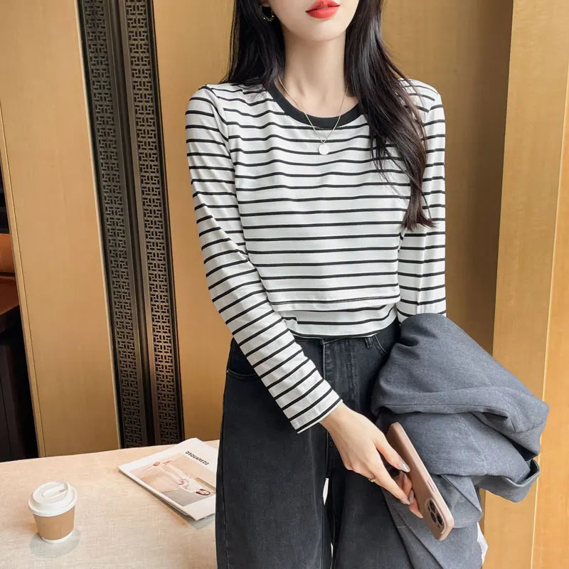 Cotton Striped Nursing Tee