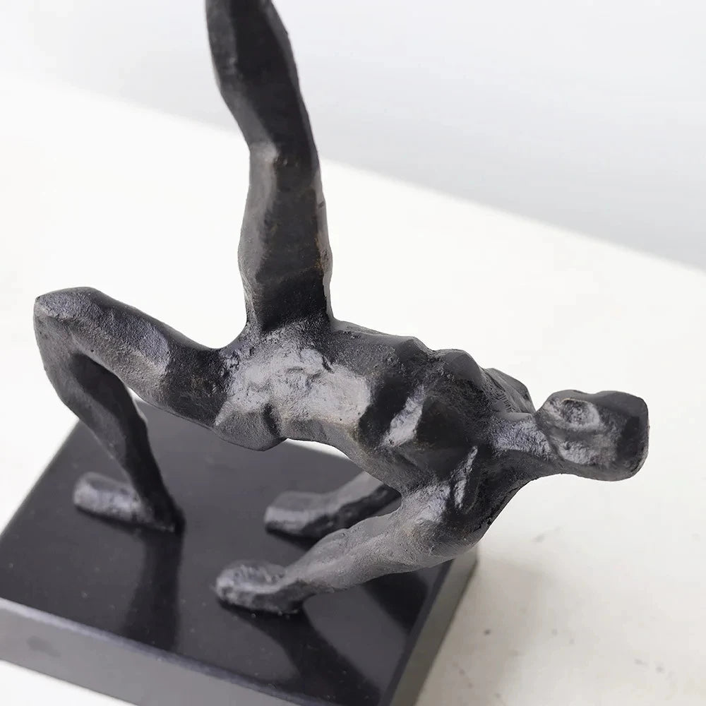Abstract Athlete Cast Metal Sculpture