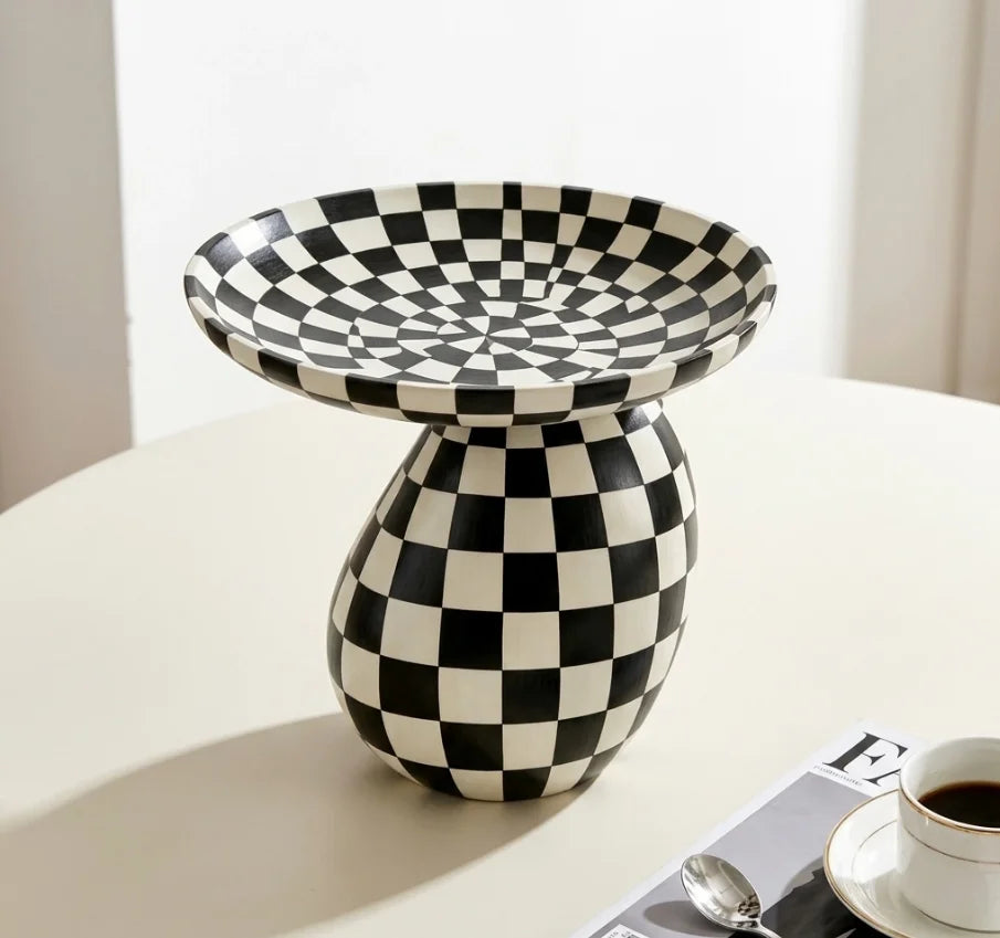 Checkered Resin Decorative Tray