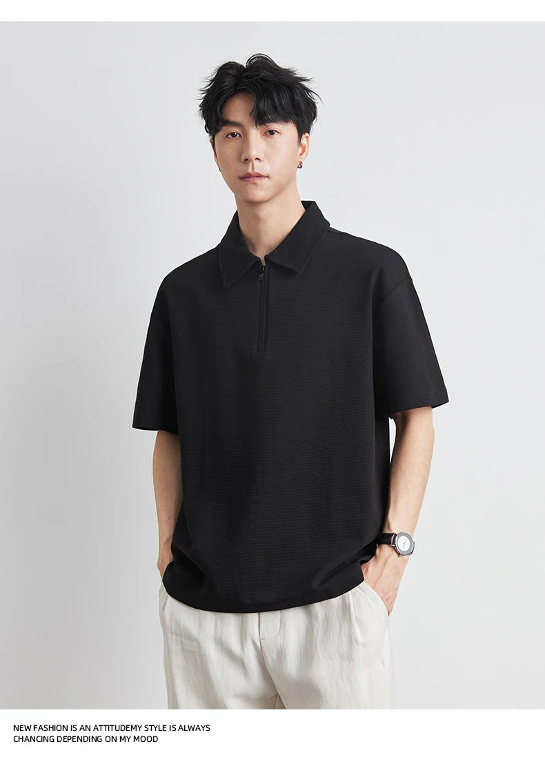 Retro Half-Zip Polo Shirt