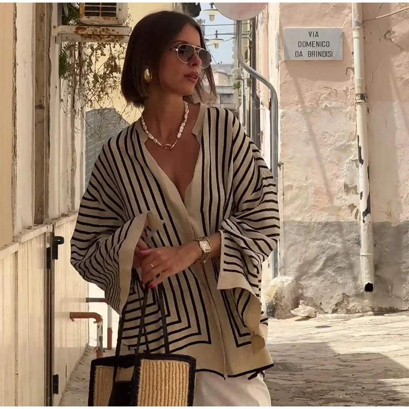 Riviera Stripe Relaxed Blouse