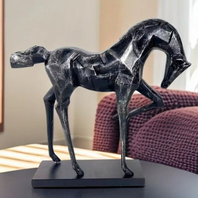 Abstract Aluminum Horse Sculpture