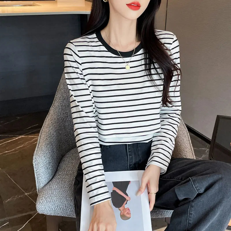 Cotton Striped Nursing Tee
