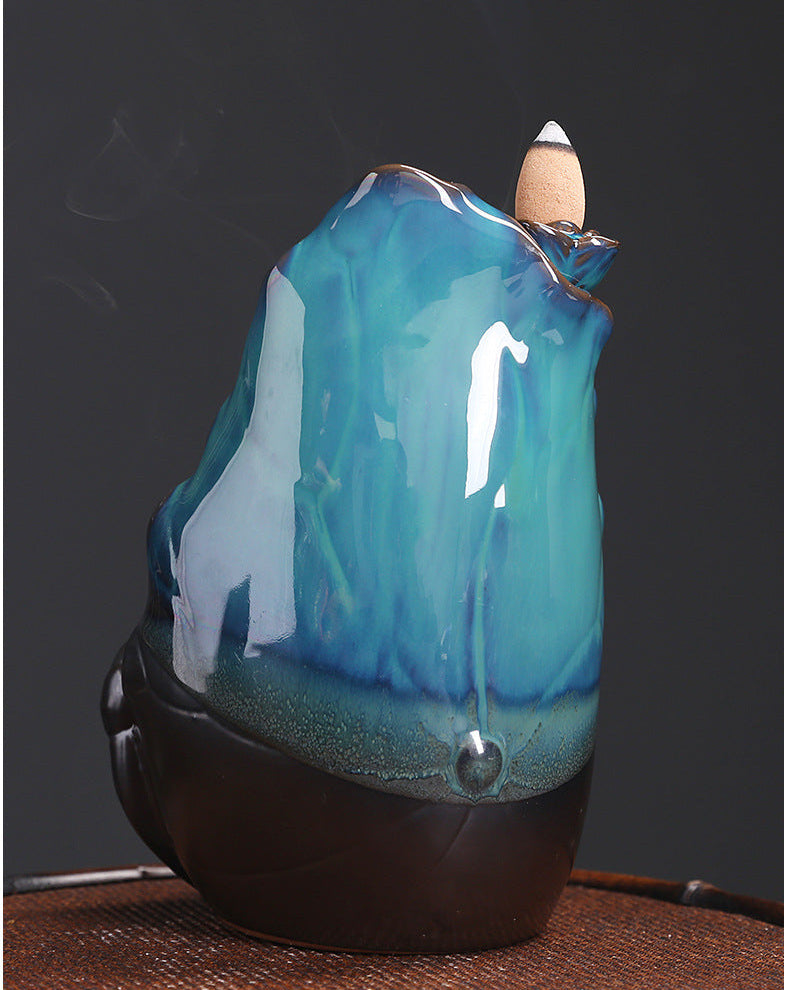 Lotus Bloom Incense Burner - Ceramic Backflow Design