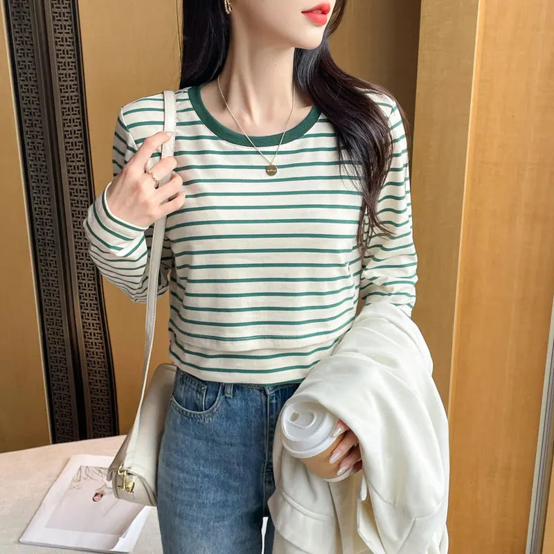 Cotton Striped Nursing Tee