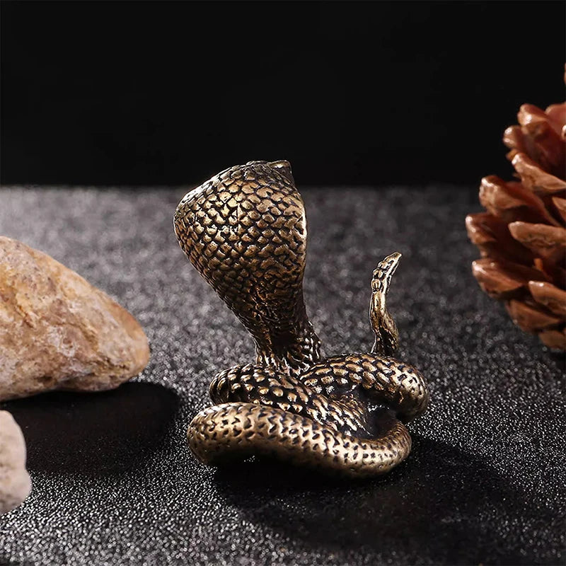 Miniature Brass Cobra Sculpture