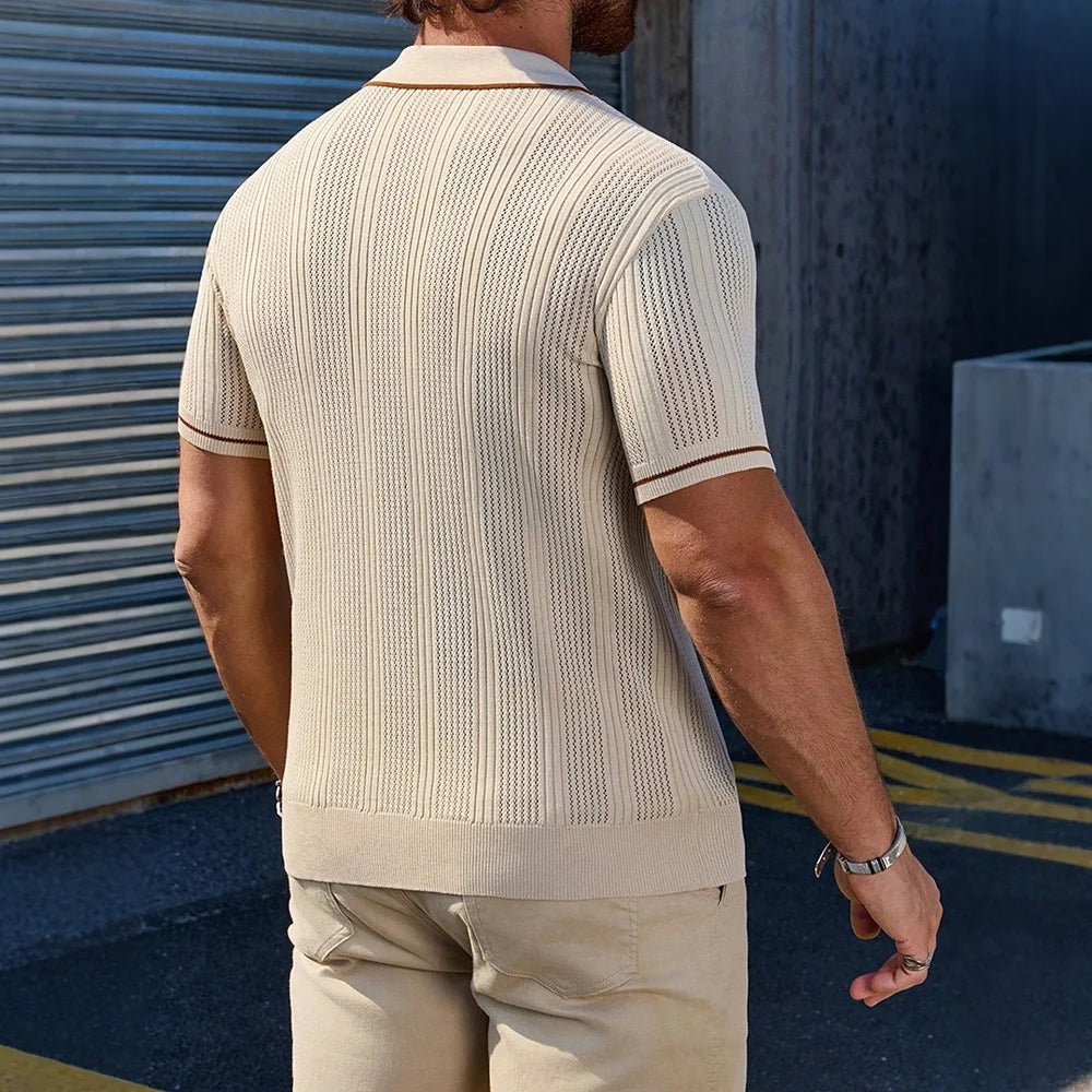 Continental Ribbed Knit Polo
