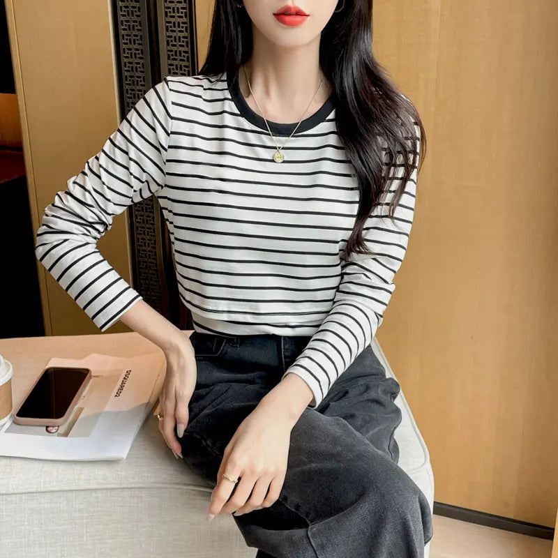 Cotton Striped Nursing Tee