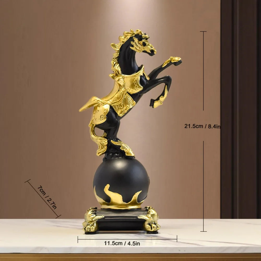 WORLD CONQUEROR | Rearing Horse Globe Sculpture