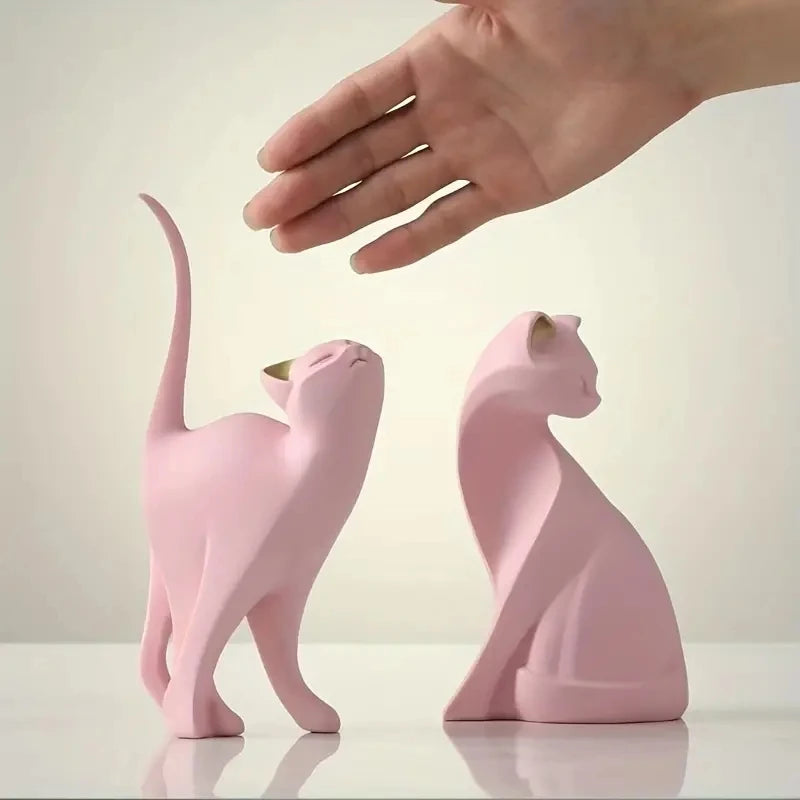 Feline Grace™ Golden Cat Sculpture Set