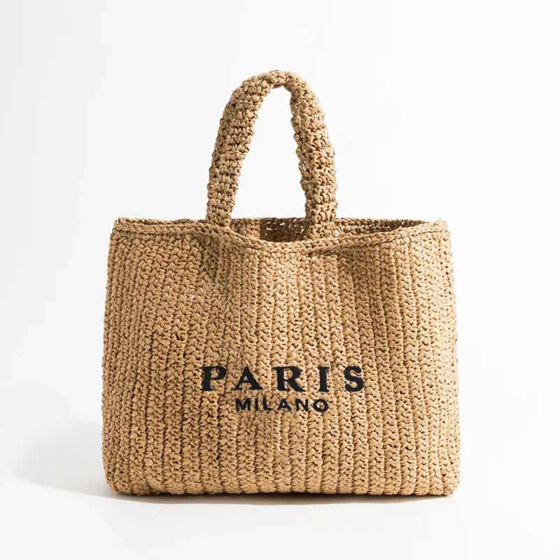Handgewebte Strohtasche für den Strand