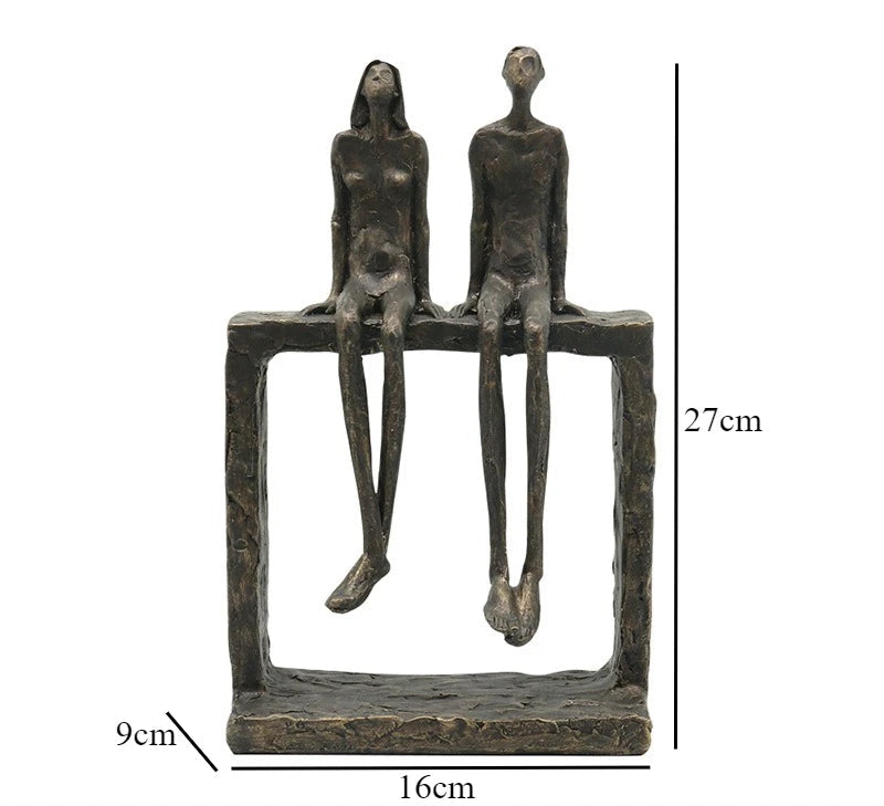 Eternal Bond - Retro Couple Sculpture