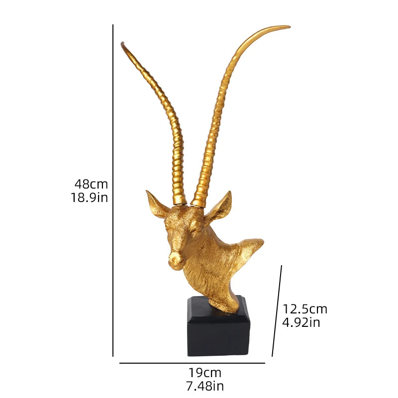 Antelope Head Bust Sculpture