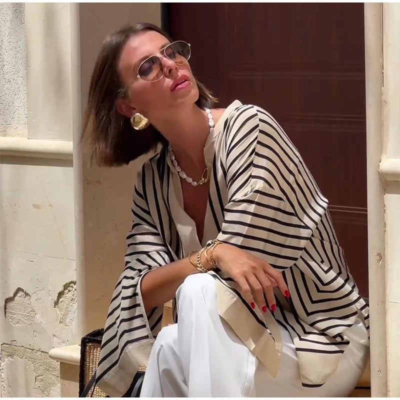 Riviera Stripe Relaxed Blouse