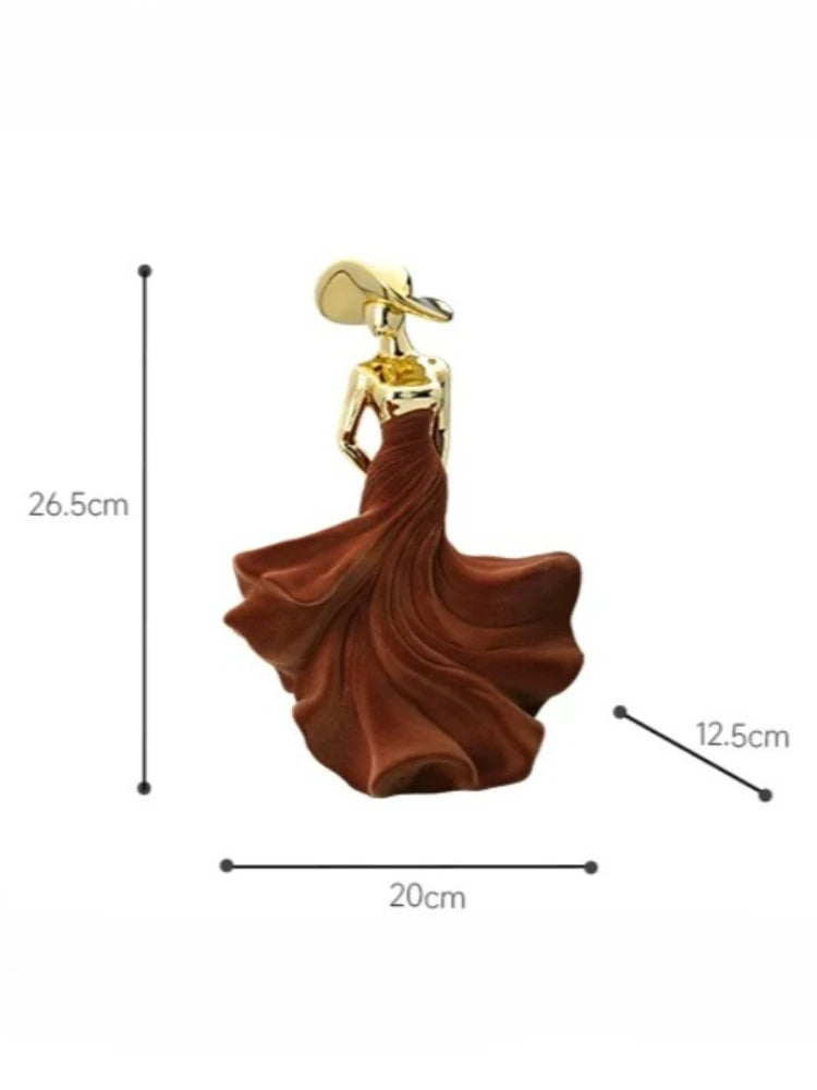 Electroplated Flocked Figure Sculpture