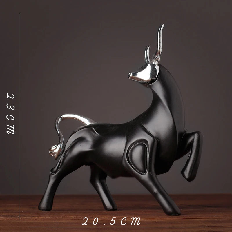 Obsidian Bull Sculpture