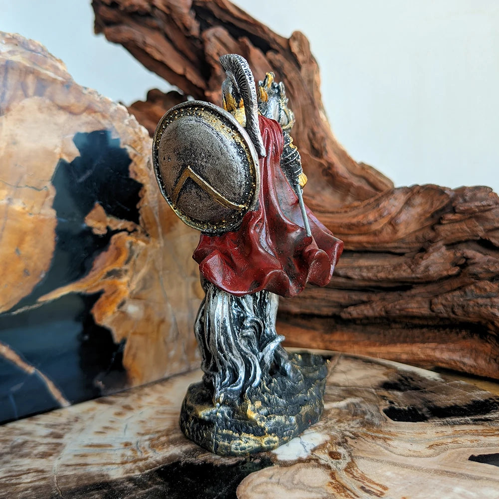 The Spartan Charge - Warrior on Rearing Horse with Spear and Shield