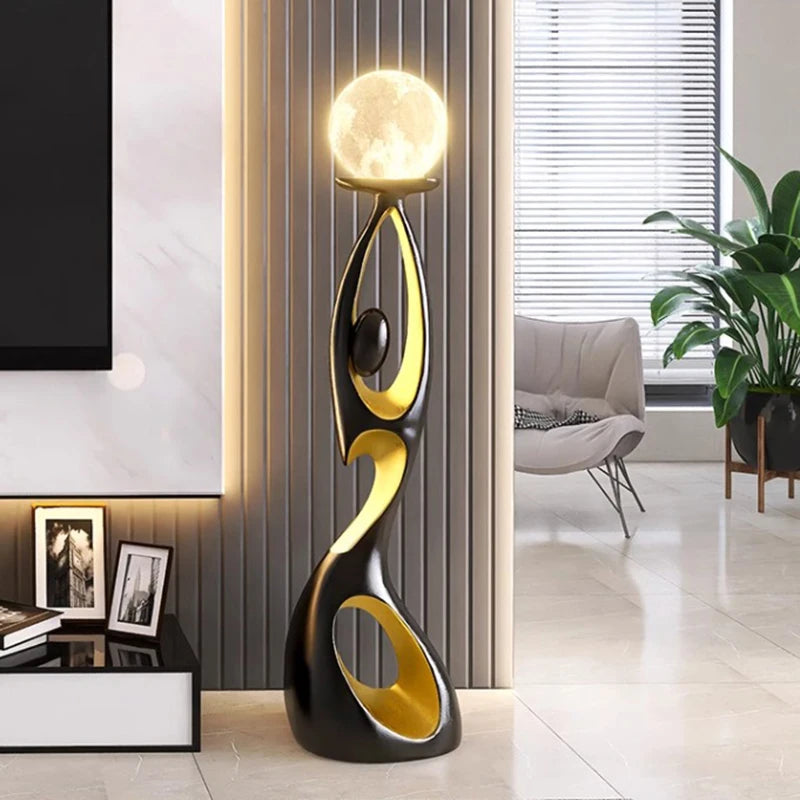 Lunar Embrace™ Sculptural Floor Lamp