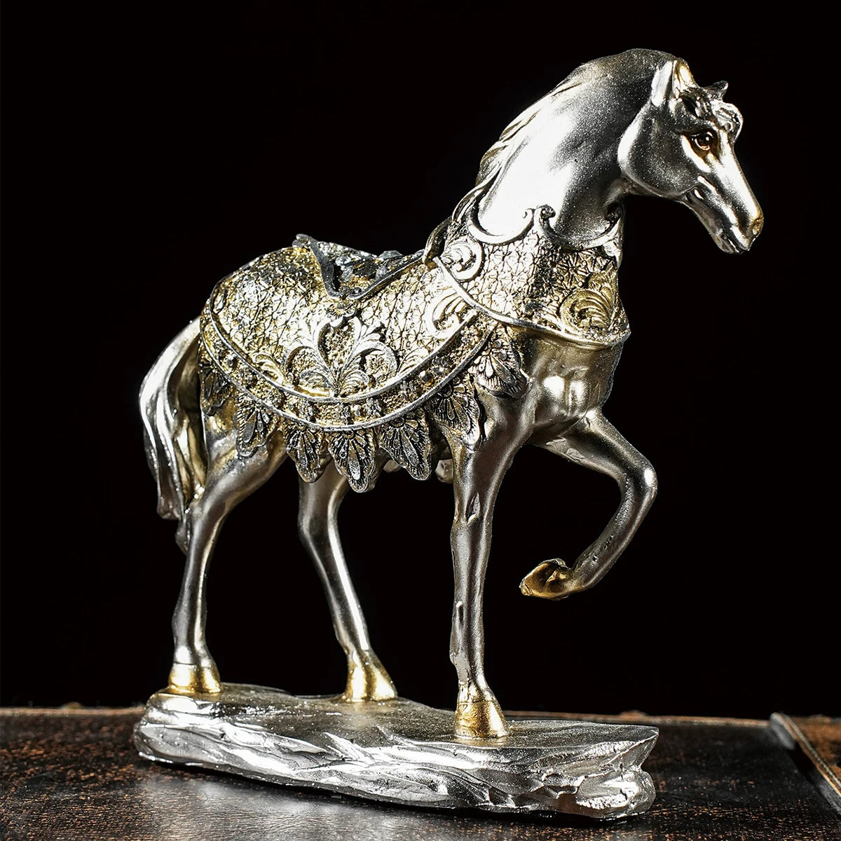 The Majesty - Ornate Horse Sculpture with Decorative Saddle Blanket