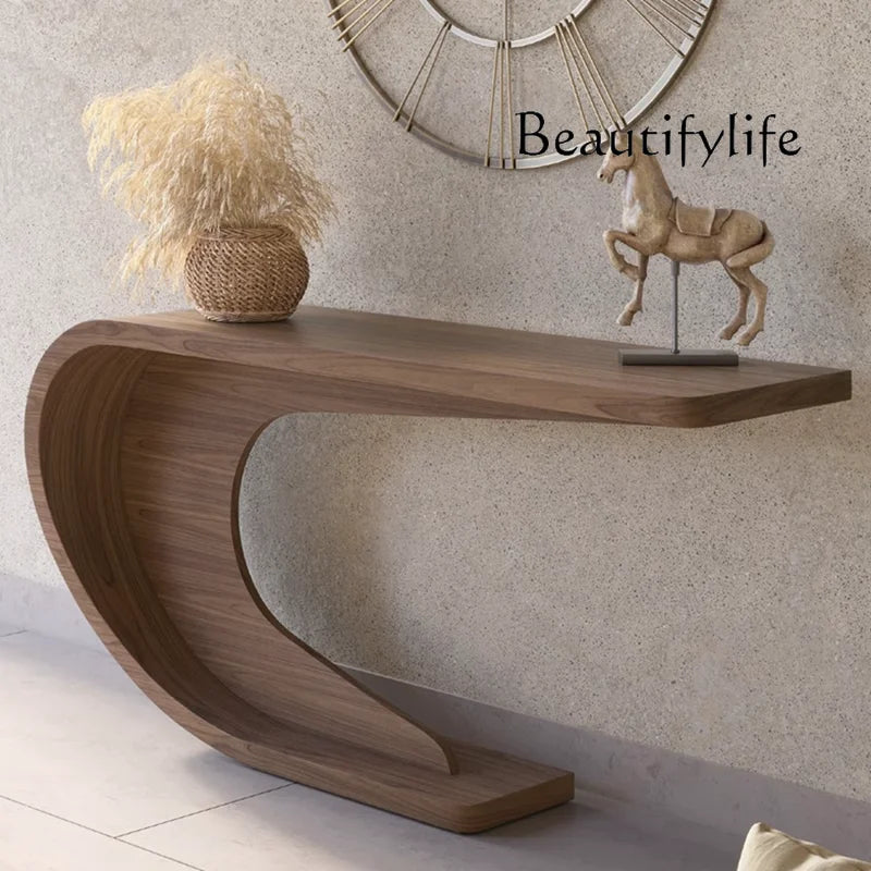 The Ribbon - Sculptural Walnut Console Table