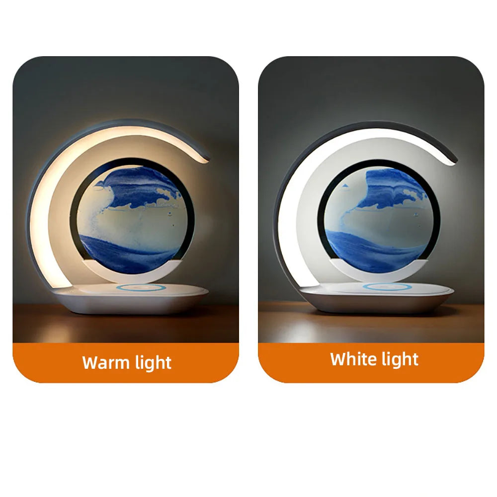 ZenFlow™ Wireless Charging Hourglass Lamp