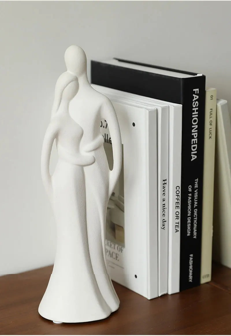 Nordic Pop Art Ceramic Couple Sculpture