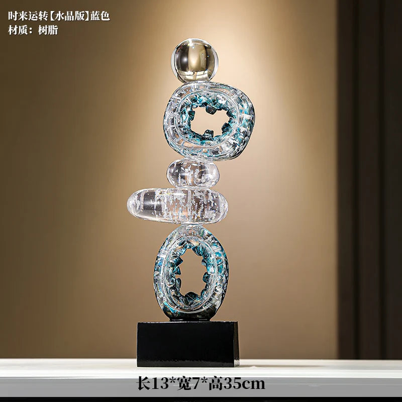 Stacked Totem Resin Sculpture