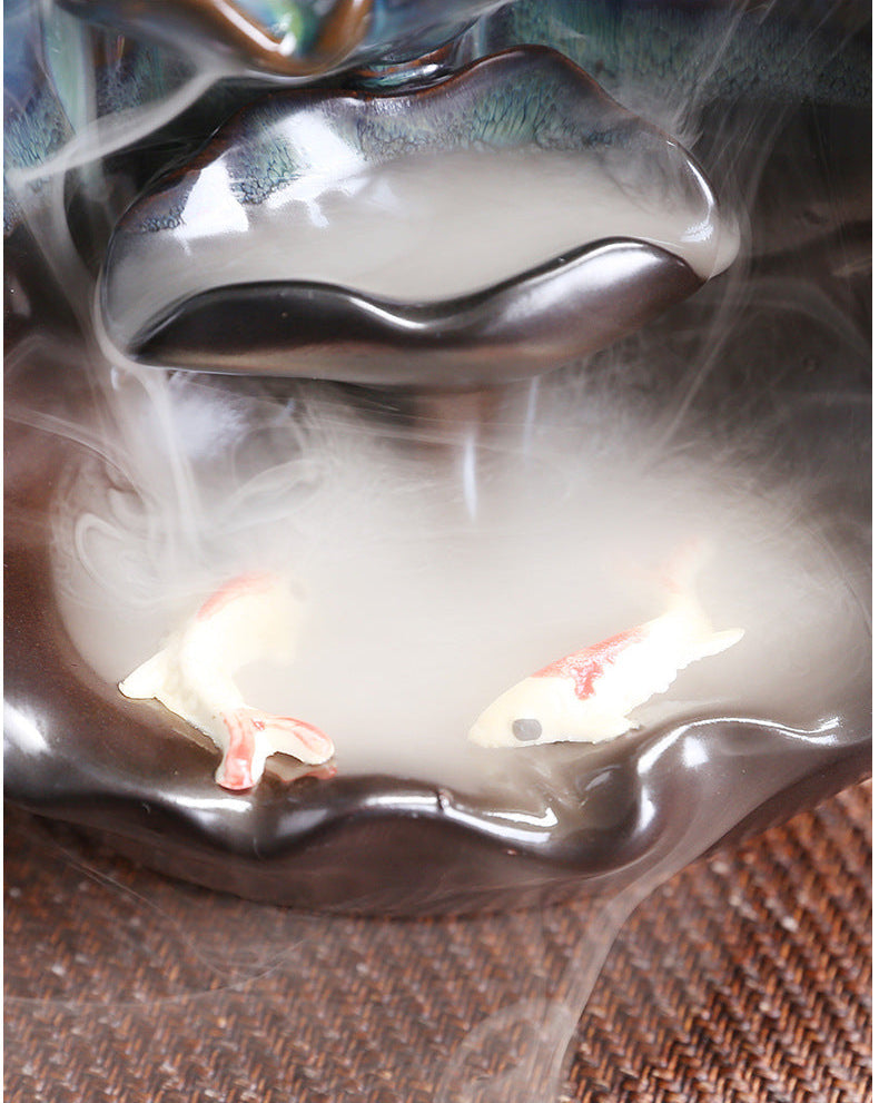 Lotus Bloom Incense Burner - Ceramic Backflow Design