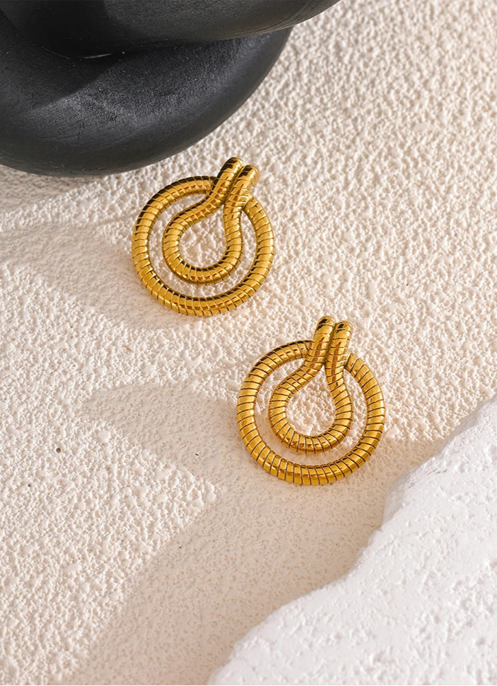EleanorGold™ GeoSnake Earrings