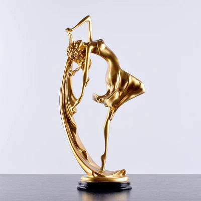 Graceful Silhouette - Gold & Silver Dancer Sculpture