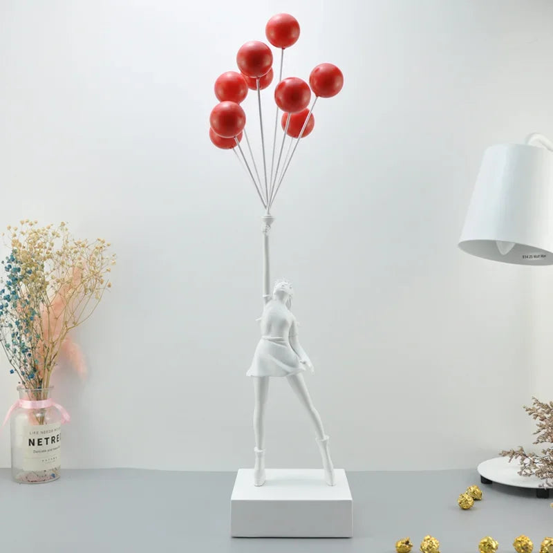 BALLOON GIRL SCULPTURE with Wire Balloon Forms