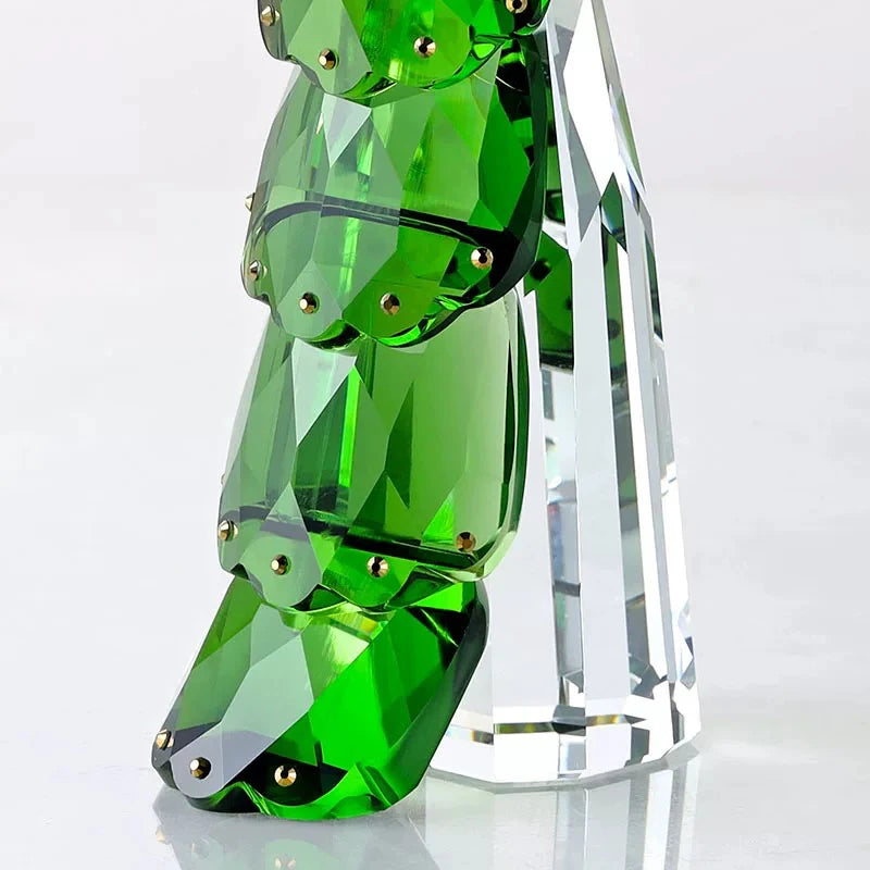 FACETED CRYSTAL PEACOCK SCULPTURE