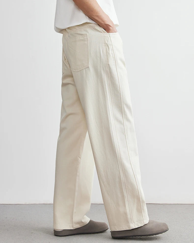 Lyocell-Cotton Washed Casual Pants