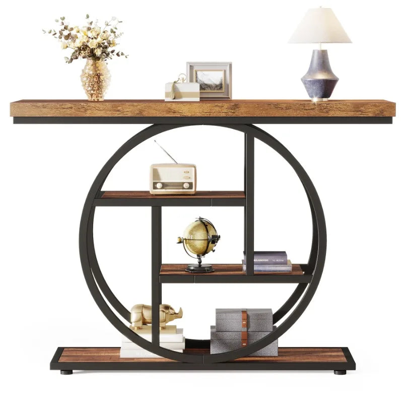 Modern Iron & Wood Entrance Table