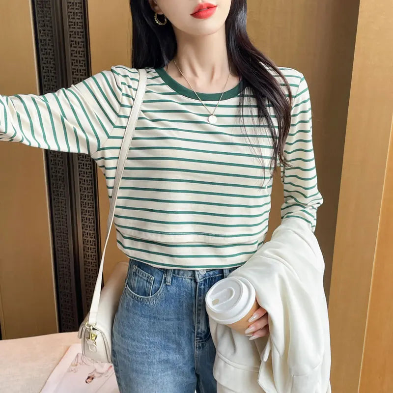 Cotton Striped Nursing Tee