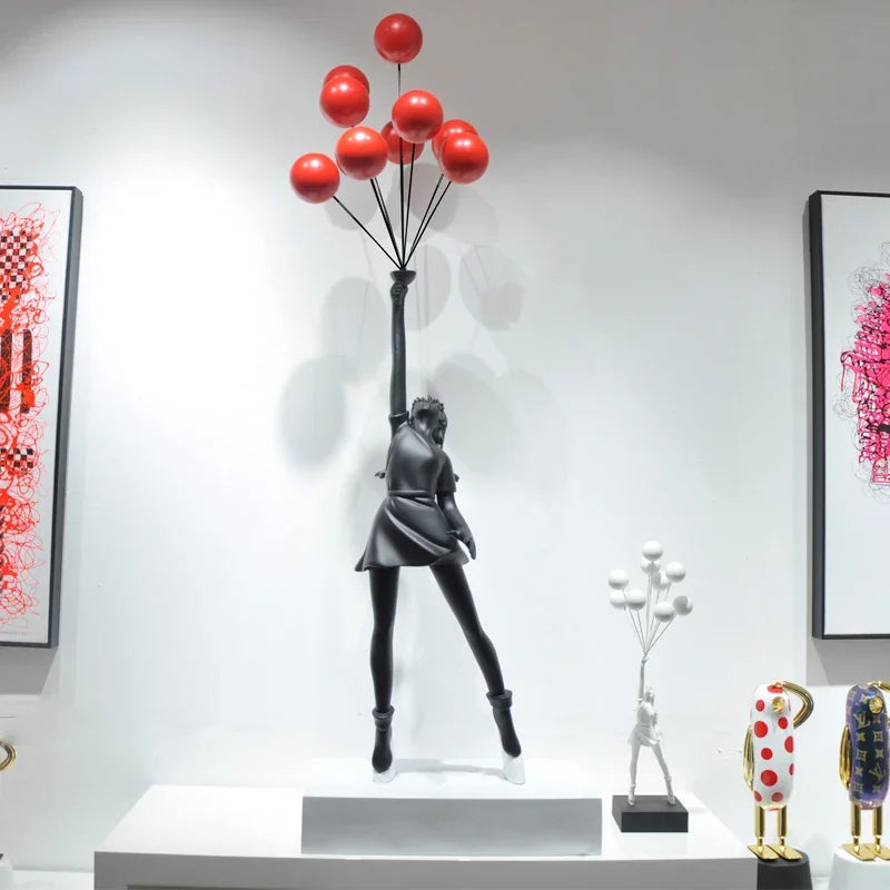 BALLOON GIRL SCULPTURE with Wire Balloon Forms
