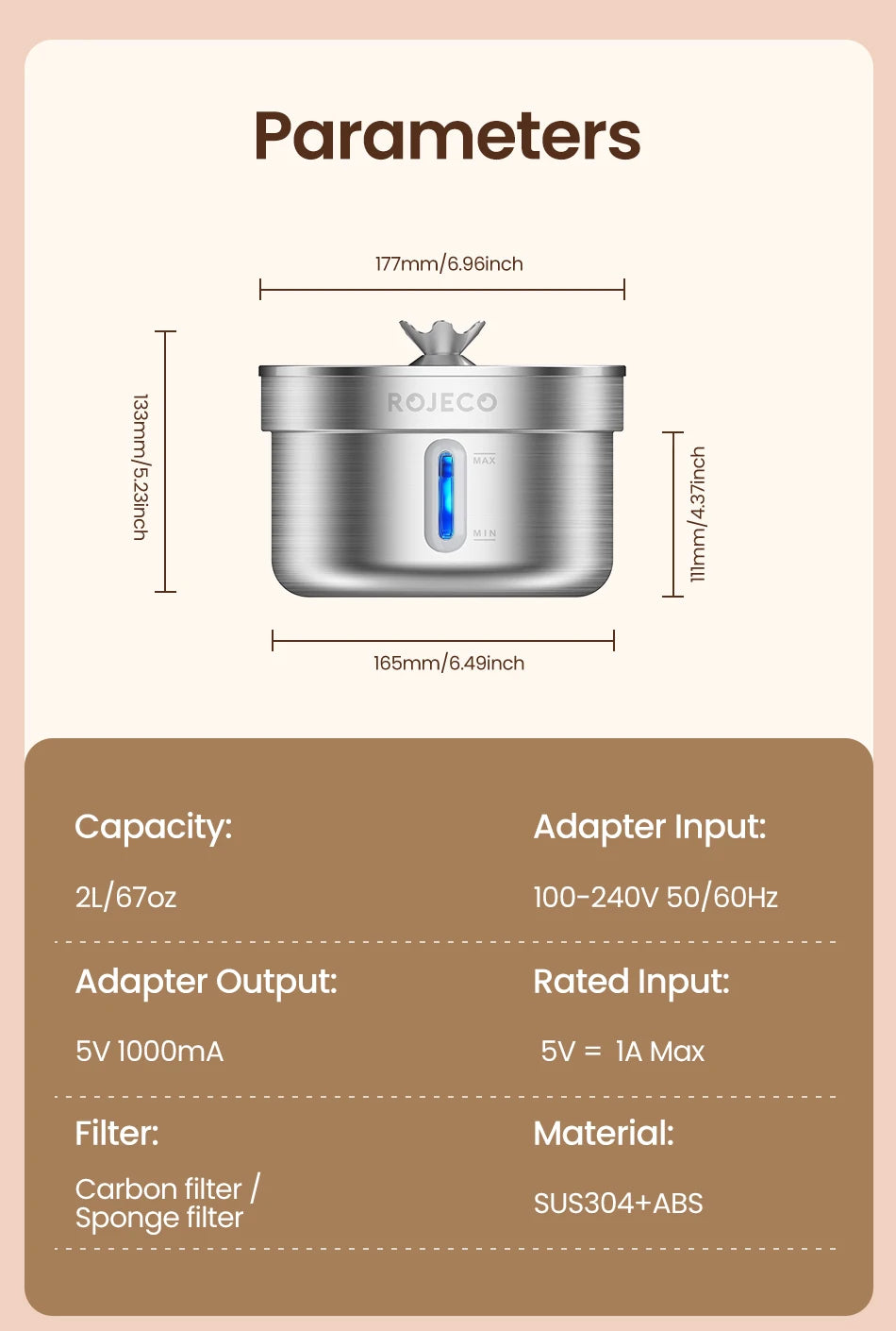 HydriPet Steel Fountain