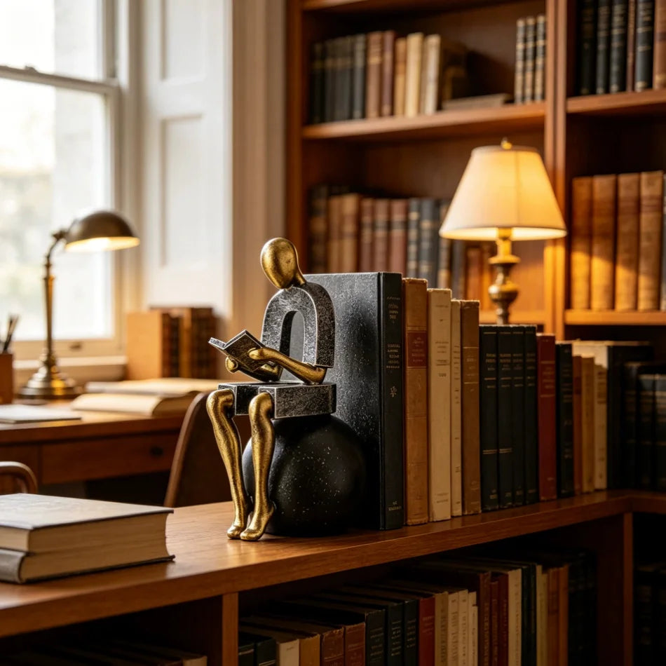 Abstract Seated Figure Resin Sculpture