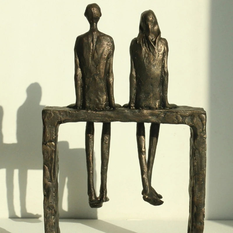 Eternal Bond - Retro Couple Sculpture