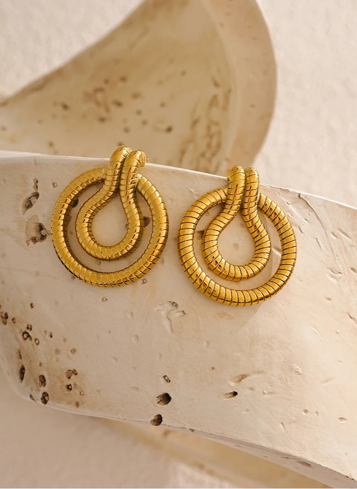 EleanorGold™ GeoSnake Orecchini
