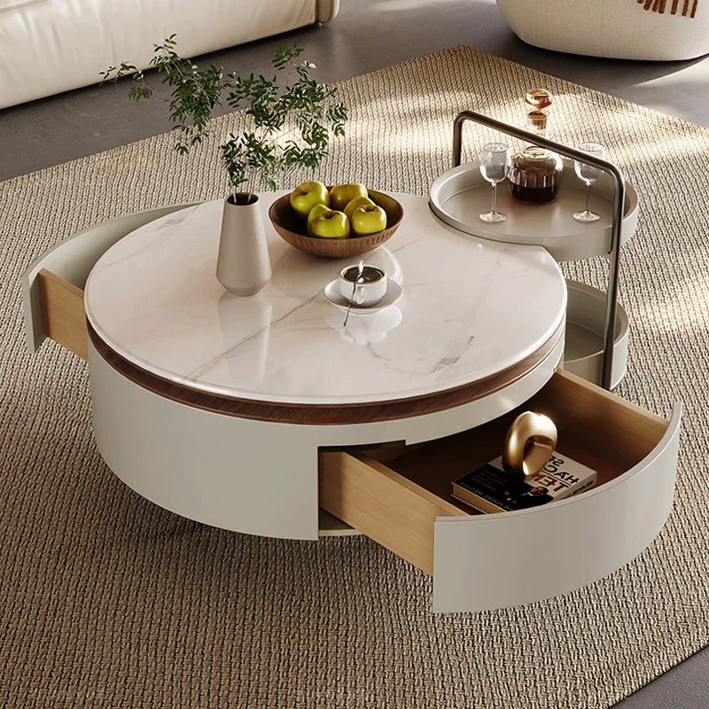 TABLE WITH ROTATING STORAGE DRAWERS | Italian Minimalist Design