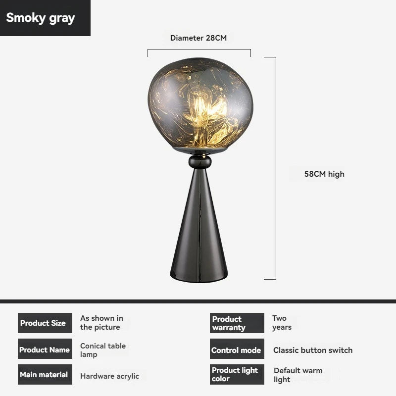 The Vulcan - Organic Form Floor Lamp with Smoke Gray Shade