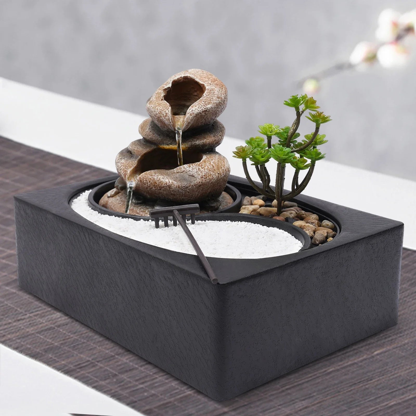 ZenCascade™ LED Tabletop Water Fountain