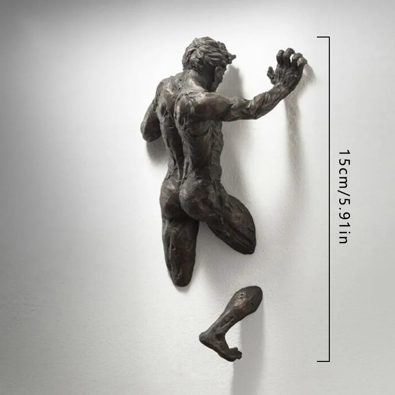 The Breakout™ - 3D Wall Figure Sculpture in Copper Finish Resin