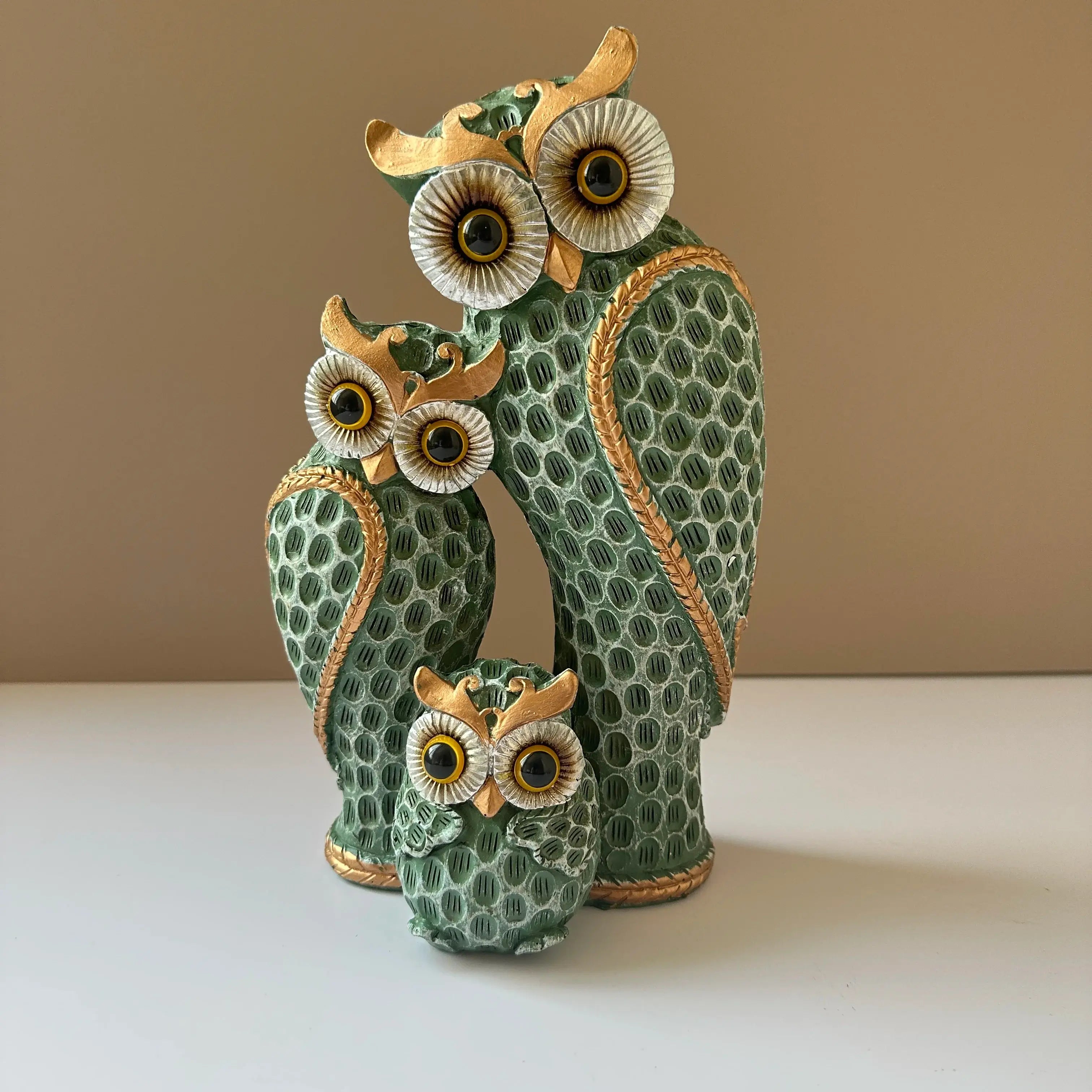 Owl Family Statue Set