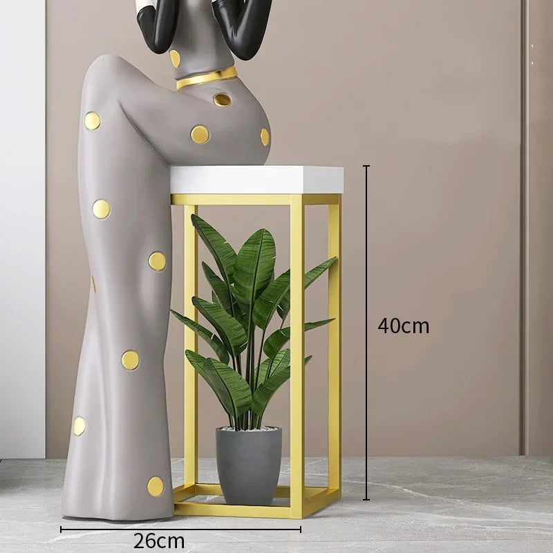 Fashion Figure Floor Sculpture with Tray
