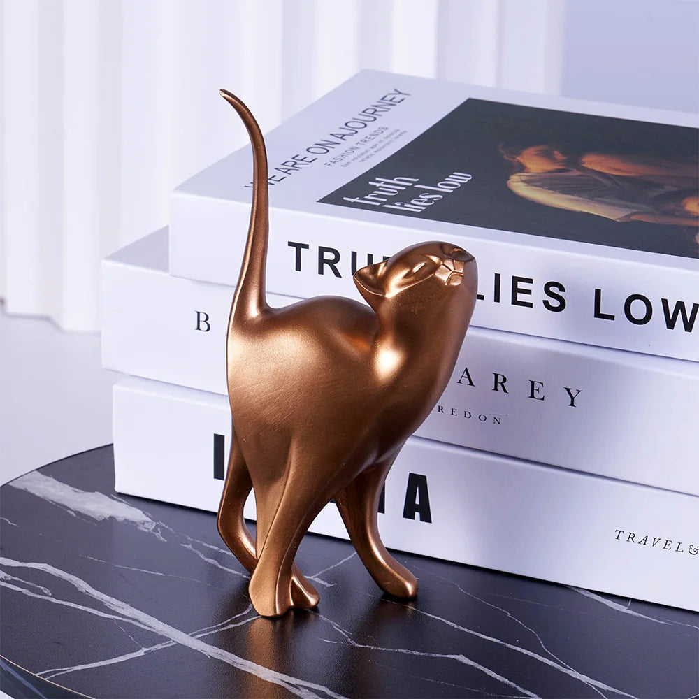 Feline Grace™ Golden Cat Sculpture Set