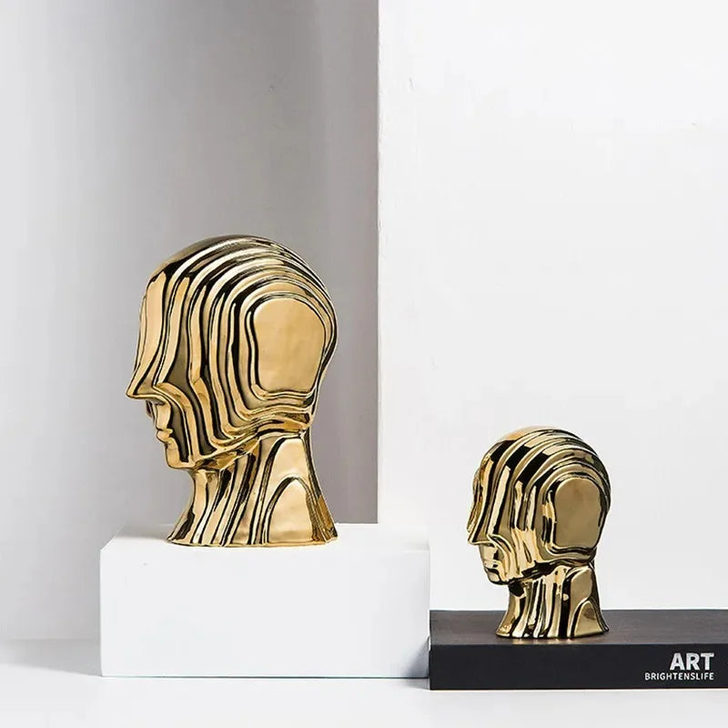 Fluted Abstract Head Sculpture