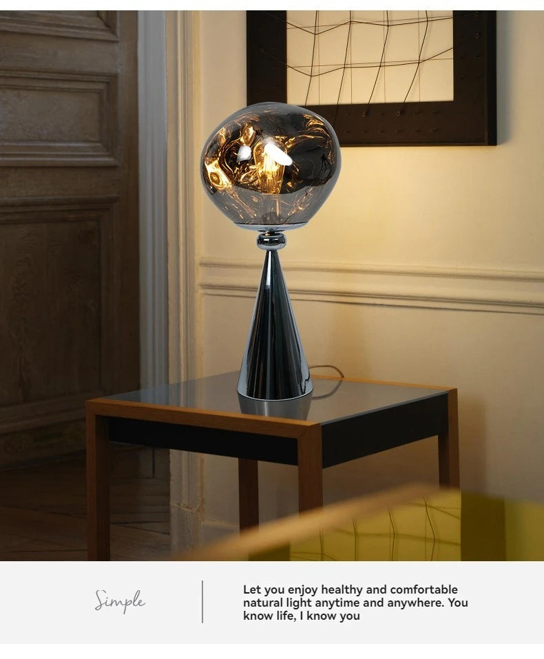 The Vulcan - Organic Form Floor Lamp with Smoke Gray Shade