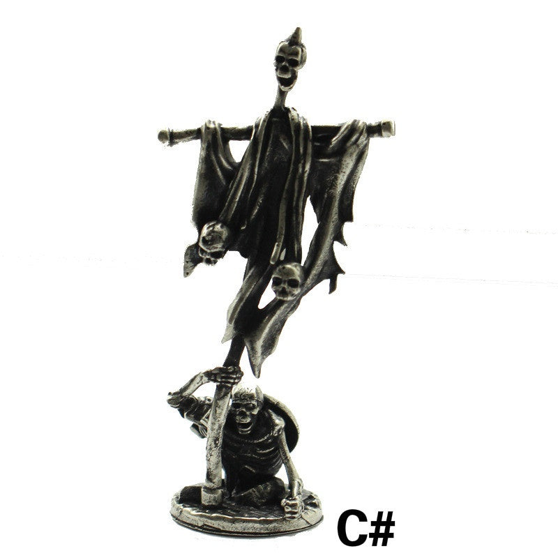 The Legion - Skeleton Soldier Figurine in Aged Copper